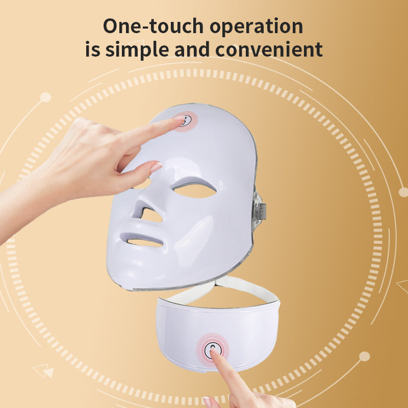 2-in-1 Facial Colorful LED Beauty Mask and Neck Device - Professional Anti - Aging Skincare Device